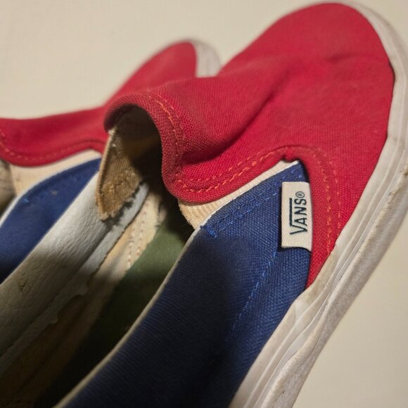 Slip on Vans Wmns 7, Mens 5.5 Red, yellow, blue - Picture 7 of 10